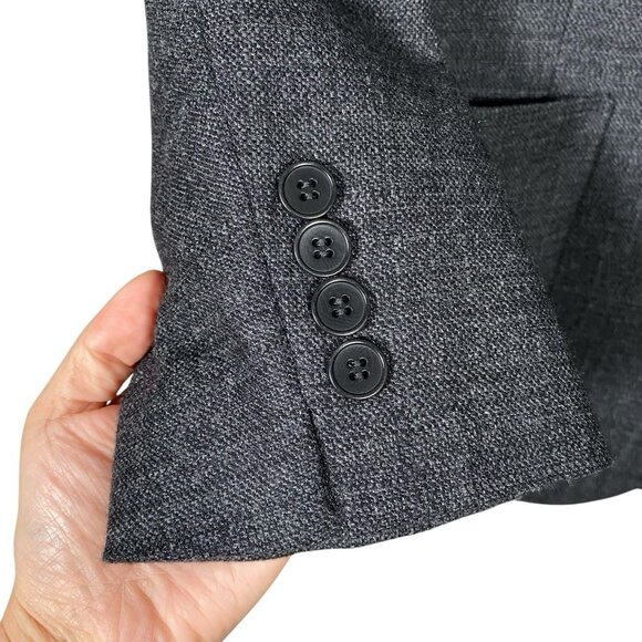 H&M x Freely Lanificio Comero Unstructured Sport Coat 41R Charcoal Patch Pocket - Picture 7 of 16